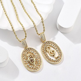 Латунные ожерелья с кубическим цирконием для женщин, реальный 18 k позолоченный