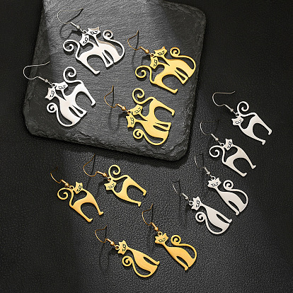 304 из нержавеющей стали болтаться серьги, форма кошки