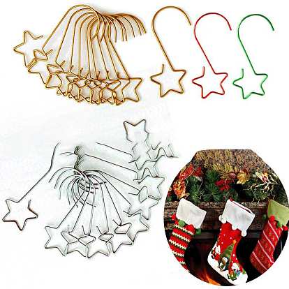 Iron Star Hook Hangers, Mantlepiece Sock Hanger, for Christmas Ornaments