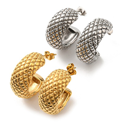 304 арка из нержавеющей стали с ромбическими серьгами-гвоздиками для женщин