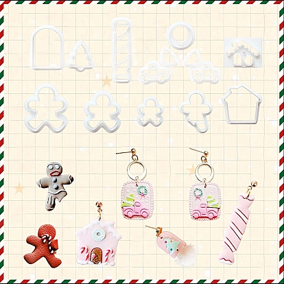 Рождественские пластиковые формы, резцы глины, инструменты для лепки из глины, для серьги решений