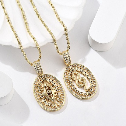 Латунные ожерелья с кубическим цирконием для женщин, реальный 18 k позолоченный