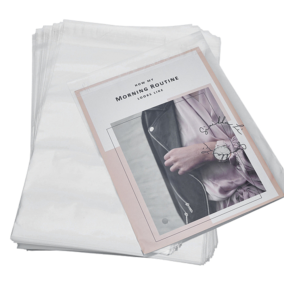 400Pcs Rectangle OPP Cellophane Bags, Adhesive Sealing Top Bags for Gift Packaging