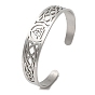 304 Stainless Steel Hollow Cuff Bangles, Trinity Knot