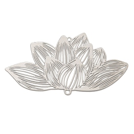 201 Stainless Steel Laser Cut Lotus Flower Links Connector Charms