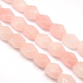 Naturelle quartz rose facettes perles losange brins