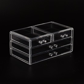 Cuboid Plastic Bead Containers, 4 Compartments, 23.9x13.5x10.5cm