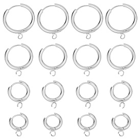 16 шт. 4 размеры 201 фурнитура для сережек-колец из нержавеющей стали, с горизонтальной петлей и 316 стержнем из хирургической нержавеющей стали
