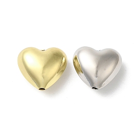 Brass Beads, Lead Free & Cadmium Free, Long-Lasting Plated, Heart