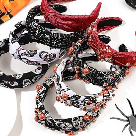 Halloween Theme Skull Cloth Hair Bands, for Women Girls