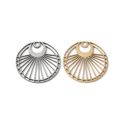 201 из нержавеющей стали филигранные подвески, круглый с лунными чарами