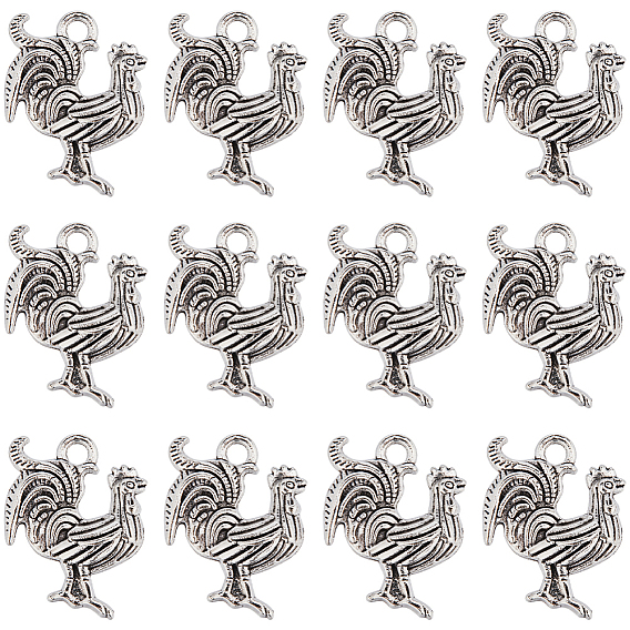 50 шт. Подвески из сплава в тибетском стиле, петух