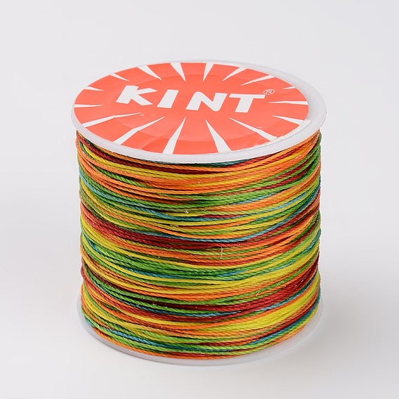 Round Waxed Polyester Cords, Twisted Cord, 0.5mm, about 115.92 yards(106m)/roll