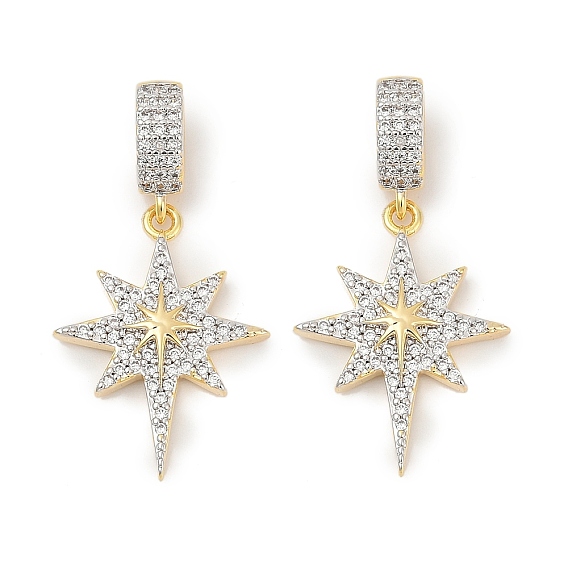 Латунные микропаве прозрачные кубические цирконии звезды европейские подвески шармы, большие прелести дыр, стойки покрытие, без кадмия и без свинца, долговечный