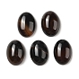 Natural Black Agate Cabochons, Dyed & Heated, Oval