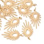 SHEGRACE Brass Pendants, Sun Ray Charms, Cadmium Free & Lead Free & Nickel Free, Long-Lasting Plated