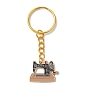 Alloy Enamel Keychain Pendant, Sewing Machine/Camera/Tape
