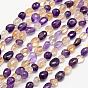 Natural Quartz Bead Strands, Tumbled Stone, Nuggets, 8~10x8~10mm, Hole: 1mm, about 15.74 inch