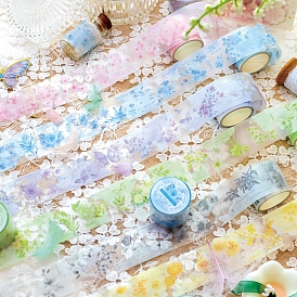 Mist Surface PET Flower Decorative Tape, for DIY Scrapbooking