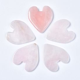 Corazón de cuarzo rosa natural piedra gua sha, gua sha raspado herramienta de masaje, para masaje relajante de meditación spa