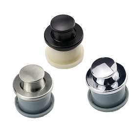 Round Zinc Alloy and Plastic Push Button Cabinet Door Knobs, Recessed Pulls Handles for Kitchen Drawer Pulls