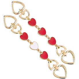 2шт 2 цвета сплав эмаль кошелек ремень удлинители, сердце, золотые