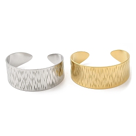 Placage ionique (ip) 304 bracelets en acier inoxydable, bracelets à manchette large, bijoux pour femmes