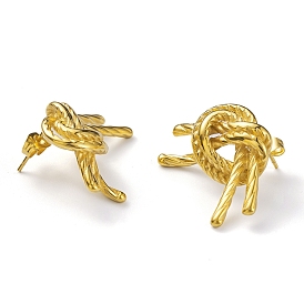 304 Stainless Steel Knot Stud Earrings for Women
