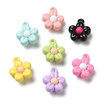 Spray Plating Alloy Pendants, Cadmium Free & Lead Free, Flower