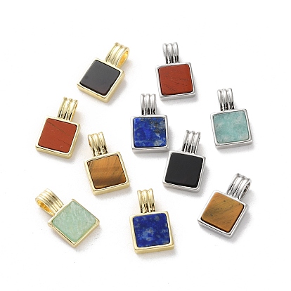 Драгоценный камень подвески, стойки обшивки латунные прелести, долговечный, без свинца и без кадмия, квадратный