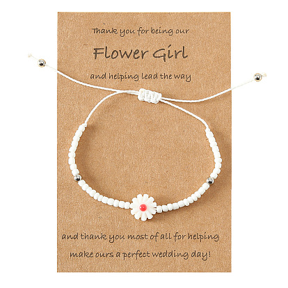 Stylish Stainless Steel Beaded Bracelet with Pearl, Shell and Flower for Bridesmaids
