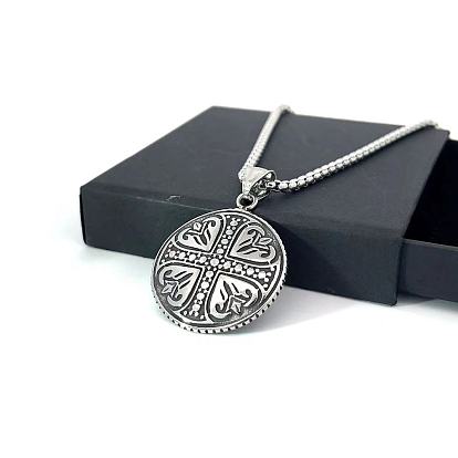 Ожерелья из нержавеющей стали с подвеской в виде сердца и креста для мужчин