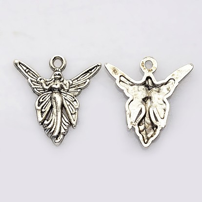 Pendentifs en alliage de style tibétain, sans plomb et sans cadmium, Longueur 20mm,  largeur de 19 mm, épaisseur de 2mm, Trou: 1.5mm