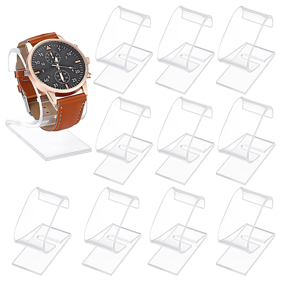 10Pcs C Shaped Acrylic Single Watch Display Stands