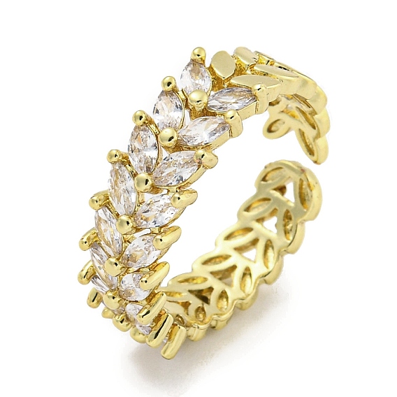 Открытое кольцо-манжета из листовой латуни с микропаве из кубического циркония для женщин, без кадмия и без свинца, долговечный