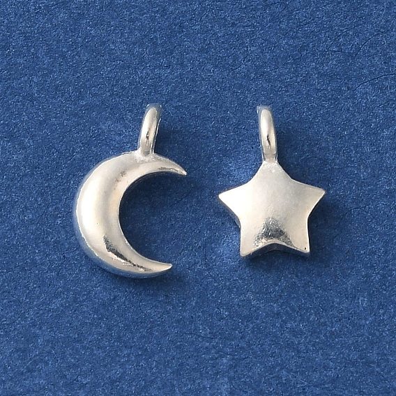 925 подвески в виде луны/звезд из стерлингового серебра, серебряный цвет гальваническим