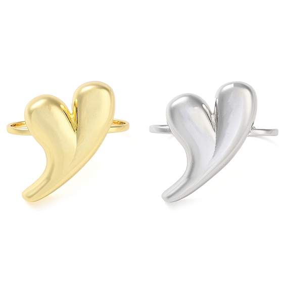 Латунные открытые кольца манжеты, без кадмия, без никеля и без свинца, сердце