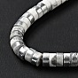 Electroplated Natural Howlite Bead Strands, Half Plated, Flat Round