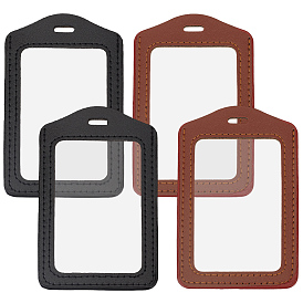 4 шт. 2 цвета держатель для удостоверения личности из искусственной кожи, прямоугольные