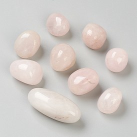Natural Rose Quartz Beads, Healing Stones, for Energy Balancing Meditation Therapy, No Hole/Undrilled, Tumbled Stone, Vase Filler Gems, Oval
