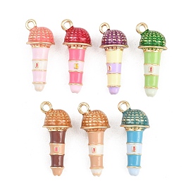 Подвески из эмали и сплава, подвески для микрофона, золотые