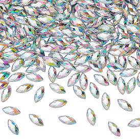 800 шт. имитация тайваньских акриловых кабошонов со стразами, плоская спина и гранеными, лошадиный глаз 