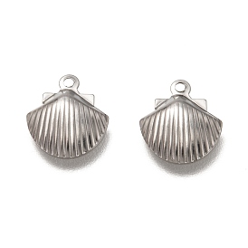 304 Stainless Steel Charms, Scallop Shape