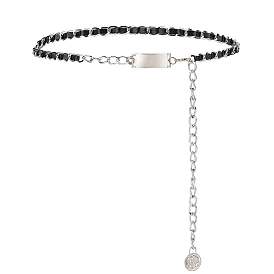 1Pc Alloy Twisted Chain & PU Leather Chain Belts for Women