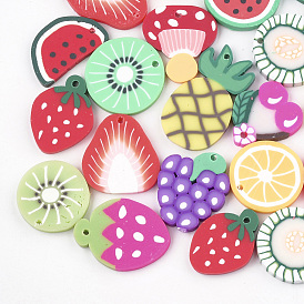 Handmade Polymer Clay Pendants, Fruit