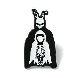 Black Alloy Brooches, Enamel Pins, for Backpack Cloth, Skull