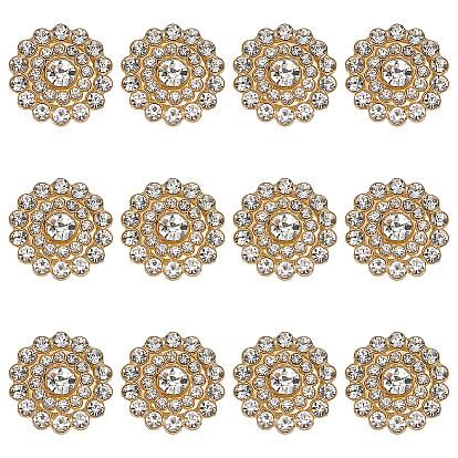 12 шт. украшения для шитья из сплава страз, цветок