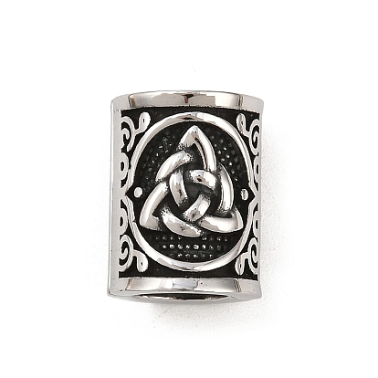 Викинг 304 европейские бусины из нержавеющей стали, бусины с большим отверстием, столбец с узлом