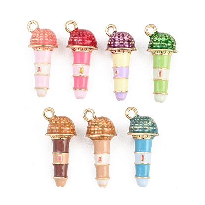 Подвески из эмали и сплава, подвески для микрофона, золотые