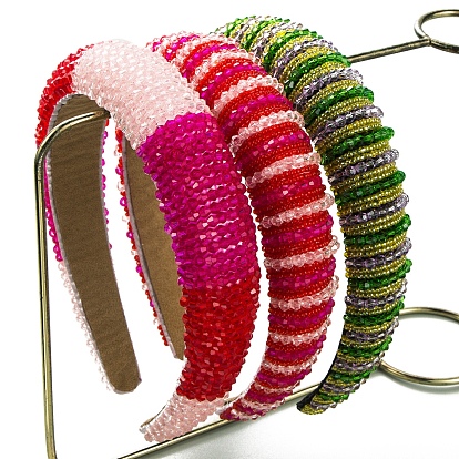 Baroque Rhinestone Hair Bands, Wide Cloth Hair Accessories for Women Girls